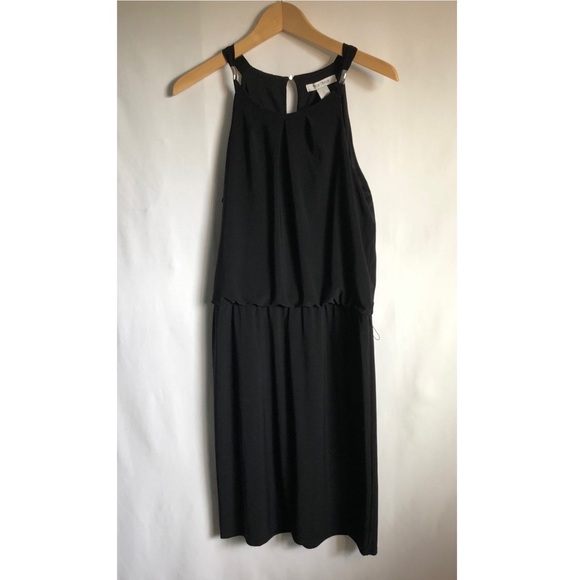 WHBM Black natural waist sleeveless dress - Picture 10 of 11